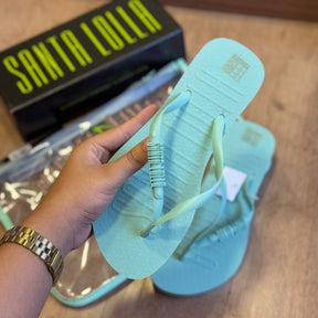 Chinelo Santa Lolla Flip Flop Borracha E Necessaire Transparente