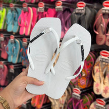 Havaianas Slim Square + Placa Logo + Pin Concha